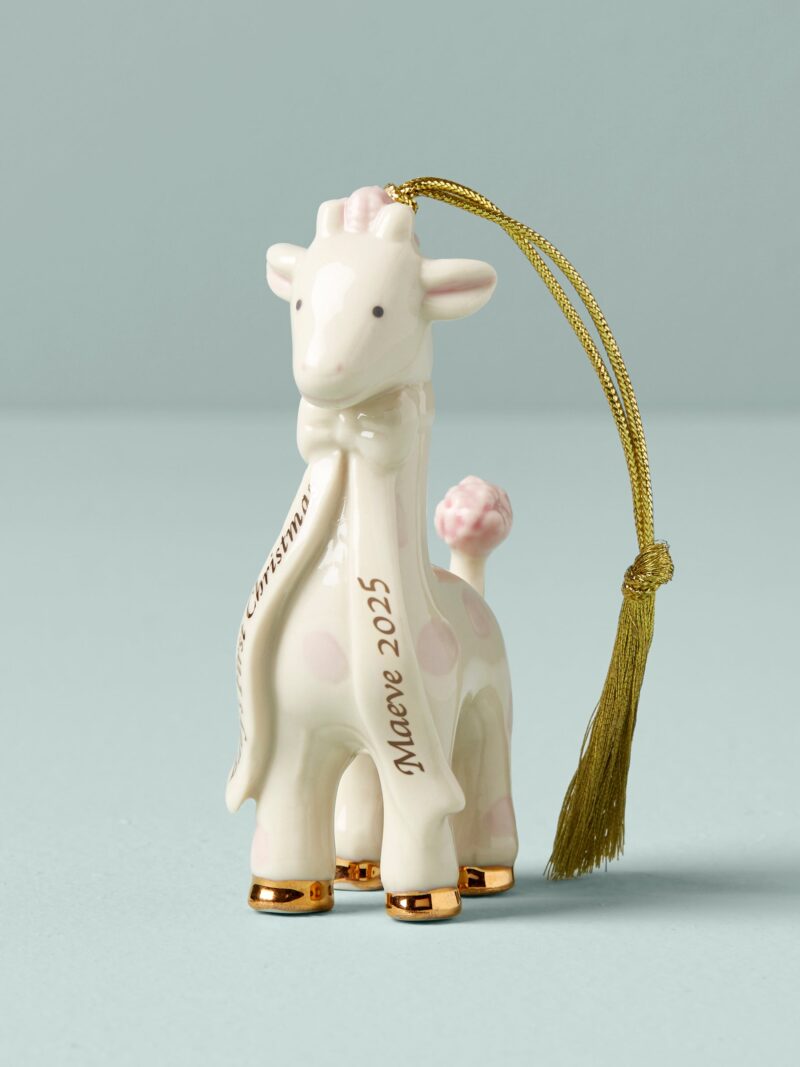 Personalized Baby's Pink Giraffe Ornament